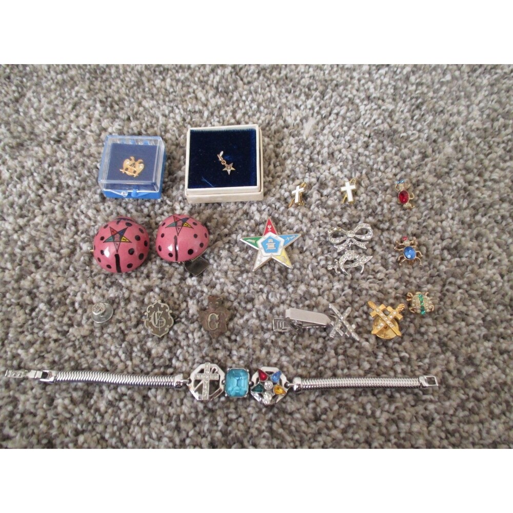 Masonic Jewlery Lot 17 pcs
